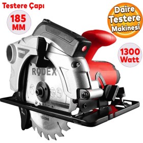 Resim Rodex RDX3821 Daire Testere Sunta Kesme Testere Daire Testere 185 mm 1300 W 
