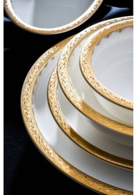 Resim Acar Valiere 12 Kişilik 58 Parça Yemek Takımı Beyaz/gold 