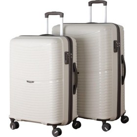 Resim Mçs V379 Aura Y.üretim Pp Valiz 65 Cm + 75 Cm Şampanya Set Kemik-acı Kahve 