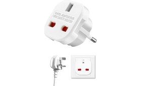 Resim Hype Store Hadron Ingiltere’den Ab’ye Seyahat Adaptörü - Uk G Tip 3 Pin’den Avrupa E/f Tipi 2 Pin Priz Dönüştür 