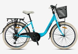 Resim TETRA 3.0 - 24 City Bike - 15' - 21 Vites - V.B. - Mat Turkuaz-Açık Lacivert\u002FBej 