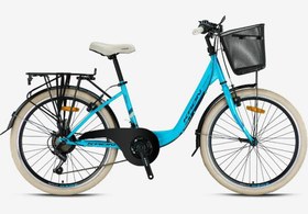 Resim TETRA 3.0 - 24 City Bike - 15' - 21 Vites - V.B. - Mat Turkuaz-Açık Lacivert\u002FBej 