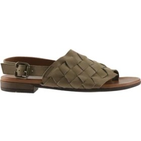 Resim Bueno Shoes Yeşil Deri Kadın Parmak Arası Sandalet 