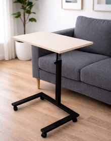 Resim hodbehod Tekerli Eğim Ve Yükseklik Ayarlı Laptop Masası Bilgisayar Sehpası Çok Amaçlı Sehpa Ekru 