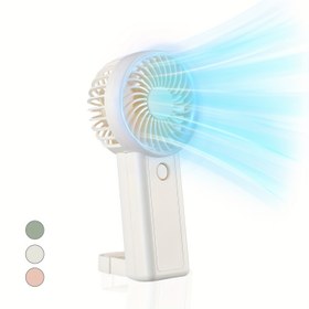 Resim USB şarjlı 3 hızlı mini taşınabilir fan, ofis, açık hava, seyahat ve kamp için kompakt masa fanı - Dayanıklı plastik, şarj edilebilir lityum pil, ev ve açık hava kullanımı için ideal, seyahat malzemeleri | Modern estetik | Dayanıklı plastik fan 