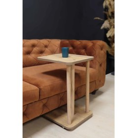 Resim Evnalia Tekerlekli Ahşap Ayaklı Tembellik C-Sehpa Zigon Yan Koltuk Laptop Servis Sehpası Zigon 35X40 