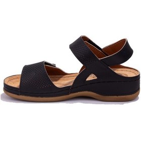 Resim Polaris 104424 Siyah Ortopedik Günlük Kadın Sandalet 001 