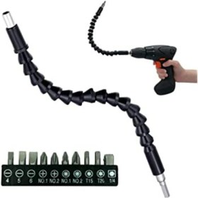 Resim Bosch 10 Parça Esnek Bükülebilir Vidalama Matkap Ucu Uzatma 30CM 