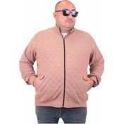 Resim Starbattal Büyük Beden Fermuarlı Hırka Diamond 23281 S.Kahve-S.Kahve 