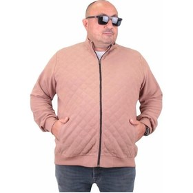 Resim Starbattal Büyük Beden Fermuarlı Hırka Diamond 23281 S.Kahve-S.Kahve 