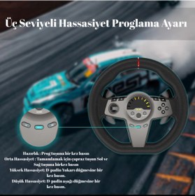 Resim YUES V270 Direksiyon Seti 270° Vitesli Oyun Direksiyonu, PS4 PS3 Xbox X|S/One • Switch • PC Uyumlu 