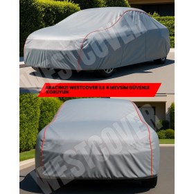 Resim WestCover Audi A4 Allroad Wagon Uyumlu(Kırmızı Dikişli-Gri) Oto Branda,çadırı 