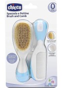 Resim Chicco Chı-6600331 Bebek Yumuşak Fırça Tarak Seti 0 Ay+ Mavi 