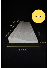 Resim Diecor Dekoratif Boyanabilir 20 Adet 9 Cm Polistren Duvar Çıtası Beyaz 97 X 40 Model:xa123 