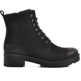 Resim Siyah Nubuk Hakiki Deri Kadın Bot 670 Z Siyah Nubuk 