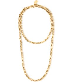 Resim Petite Ninon Pompadour Oval Sarı Charm - Sarı / Altın Kaplama / 60cm Zincir Kolyeli 