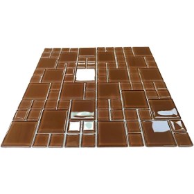 Resim Tüm Yüzeyler Için Sütlü Kahve Mix. 30X30CM. Fileli Kristal Cam Mozaik ( 1 M2 Fiyatıdır ) 