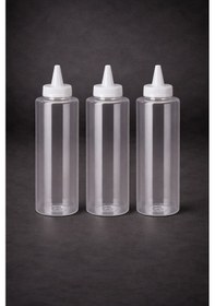 Resim Sosluk Sıkma Şişesi 3 Adet 500 Ml Bpa Free Yağ, Sos Şişesi Endüstriyel Kullanım Şeffaf 