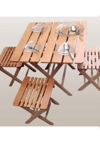Resim Bengi Ticaret Piknik Seti Katlanabilir 90392 Kayın Ağacı Az Yer İşgal Eder Çok İş El Yapım Ceviz 