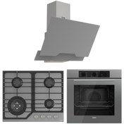 Resim Ferre Flowart NT Asimetrik Seriisi 3'lü Gri Ankastre Set ( QBL62CPR-NT028-D065 ) 