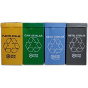 Resim Sıfır Atık Kolisi 70 Litre 4Lü Set Polikarbon 