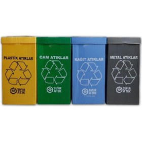 Resim Sıfır Atık Kolisi 70 Litre 4Lü Set Polikarbon 