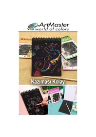 Resim Gökkuşağı Kazıma Defteri Sihirli A5 15x20 Cm 3 Paket 10 Sayfa Spiralli Scratch Note Spralli Siyah Sihirli Resim Defteri Siyah 