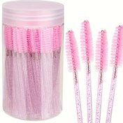 Resim 100 Adet/10 Adet Kirpik ve Kaş Fırçası Seti - Su Geçirmez Olmayan, Spandex İçermeyen, Göz Farı Uygulaması & Kirpik Uzatma için İdeal, 10'lu Seyahat Paketi 