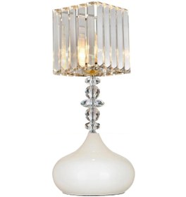 Resim 571 Store ELPİS MASA ABAJURU KRİSTAL TAŞ KUMAŞ BAŞLIK MATAL AYAK 