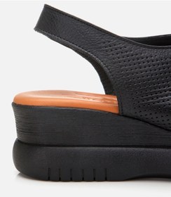 Resim Hotiç Kadın Deri Siyah Dolgu Topuklu Sandalet 01sah306870a100 Siyah-black Siyah 