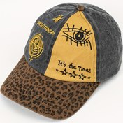 Resim Vintage Graffiti Tarzı Nakışlı Beyzbol Şapkası, Leopar Baskılı Kısmı, %100 Pamuk Üniseks Sokak Giyim Snapback, Elde Yıkanabilir veya Kuru Temizlenebilir, Ayarlanabilir Esnek Olmayan Uygunluk için Noel Günü - Hafif Nakışlı Şapka 