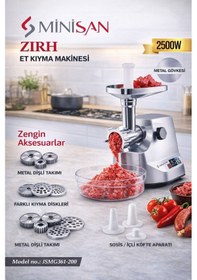 Resim Minisan JSMG361-200 2500 W Zırh Et Kıyma Makinesı 