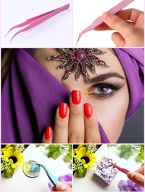 Resim Dahaus Mavi Renk İpek Kirpik Cımbızı Metal İnce Uçlu Hassas İpek Kirpik Cımbızı Takma Lift Kirpik XLC503 