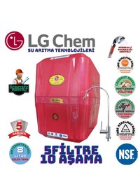 Resim Lg Chem Cool Krmz Montaj Dahil 8lt 5fl 10 Aşama Su Arıtma Cihazı 