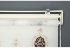 Resim BLINDX Blind-X Mürdüm Çift Mekanizmalı Kadife Menekşe Nakışlı Tül Stor Perde (Dayanıklı Alüminyum Kasa),Mürdüm 90 X 90 