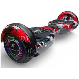 Resim Ryder Star Elektrikli Kaykay Hoverboard Bluetooth Hoparlörlü 6.5 Inch Akıllı Dengeli RS-S5 Red Extreme Grafiti 