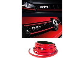 Resim 5 mm 3D Dekoratif Kırmızı Nikelaj Şerit Çıta Panjur Kalın Şerit 10 Metre 