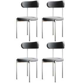 Resim Evdemo Trend 4lü Mutfak Masası Sandalyesi Gri-beyaz 