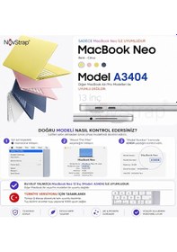 Resim Novstrap Apple Macbook Neo 13 İnç A18 Çip A3404 İle Uyumlu Parlak Kılıf Seti + Şeffaf Klavye Koruyucu +nano Ekran Koruyucu Film 