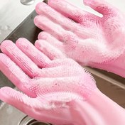 Resim 1 Çift BPA İçermeyen Silikon Bulaşık Yıkanma Eldiveni Dahili Fırçalı, Mutfak Banyo Araba Dış Temizliği için Su Geçirmez İzole Ergonomik Tasarım, Dayanıklı Sihirli Eldivenler Ev İşleri İçin 