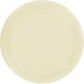 Resim Tabak Yuvarlak 22 CM Krem 25 Adet 