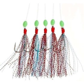 Resim Mustad Kanca Latex Misina Kolyaz Çaparisi Karışık Renklerde 5 Adet 