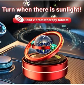 Resim Xuweiwei Güneş Enerjili Dönen Araç Kokusu 2 Tablet Kırmızı Araç İçi Dekor 