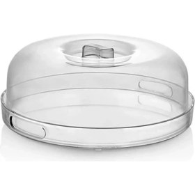 Resim AyrStore Şık Kristal Kek Fanusu Tutma Saplı 27 cm | Ikramlık Sunumluk (Yuvarlak) 