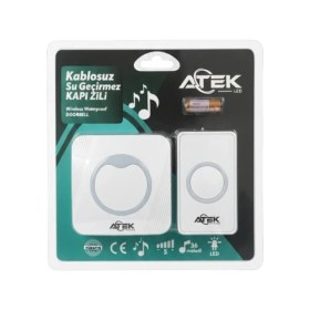 Resim Ttt Beyaz Kablosuz Su Geçirmez Kapı Zili 