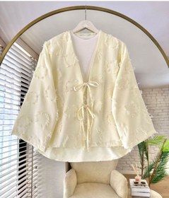 Resim AEC PRIVE Yazlık Müslin Kimono Gömlek ile Şıklık - Yeşil / L / Kadın / Kız 