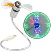 Resim Xiaoba2 1 Taşınabilir USB Fanlar Mini Zaman ve Sıcaklık Göstergesi ile Gooseneck LED Işık Saat Serin Gadget'lar Ürünleri Dizüstü Bilgisayar Için Satın Alın Dropship (Yurt Dışından) 