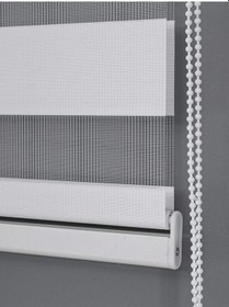 Resim Ithal Bambu Beyaz Bambu Stor Zebra Perde Eteği Düz Alüminyum Kasa Metal Ayak 