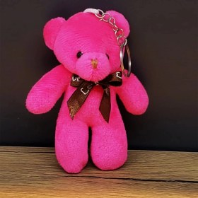 Resim Hediyelik Pembe Tül Kese ve Ayıcık 