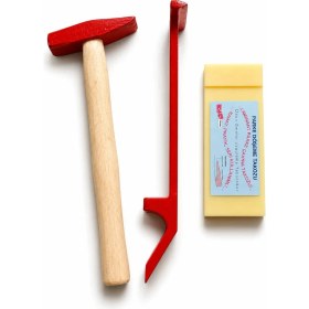 Resim İnan Yapı Laminant Parke Usta Seti Kestamid Döşeme Takozu 2,5 cm x 17 cm - Çekiç 500 Gr ve Çektirme Demiri 3 x 32 cm 